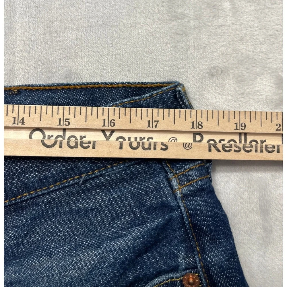 Levis 501 Original Fit Jeans Mens 38x32 Dark Blue Denim Button Fly Straight Leg